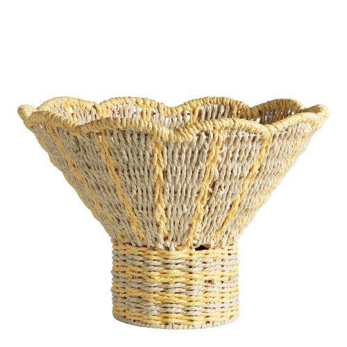 Coupe décorative HOKA en corde de papier - Naturel et curry - ø 36 cm