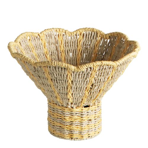 Coupe décorative HOKA en corde de papier - Naturel et curry - ø 36 cm