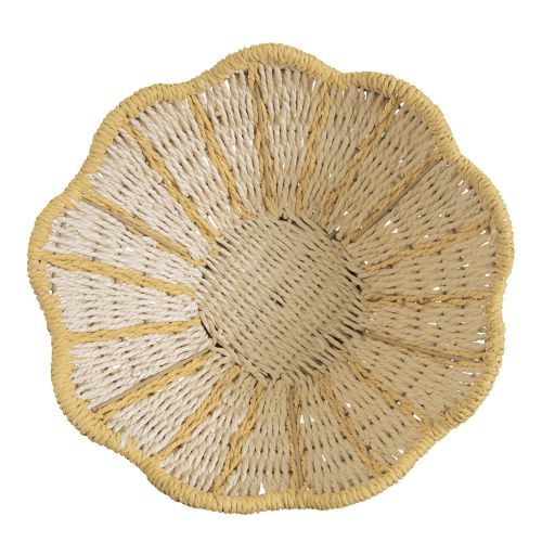 HOKA Decorative Bowl in Paper Cord - Natural and Curry - ø 36 cm