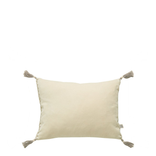 Housse de coussin MATTÉO en velours de coton et lin - Vanille - 30 x 40 cm