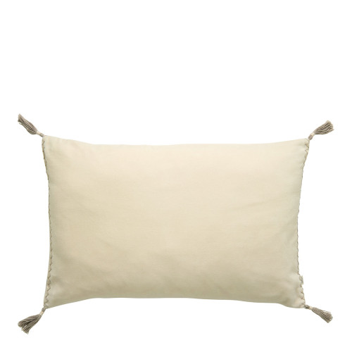 Housse de coussin MATTÉO en velours de coton et lin - Vanille - 60 x 40 cm
