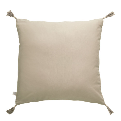 Housse de coussin MATTÉO en velours de coton et lin - Vanille - 50 x 50 cm
