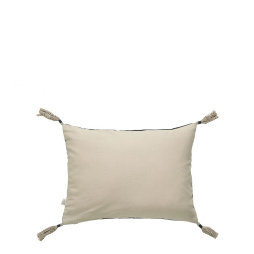 Housse de coussin MATTÉO en velours de coton et lin - Bleu de Minuit - 30 x 40 cm