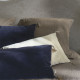 Housse de coussin MATTÉO en velours de coton et lin - Bleu de Minuit - 50 x 50 cm