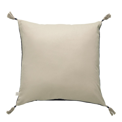 MATTÉO Cushion cover in cotton velvet and linen - Midnight Blue - 50 x 50 cm