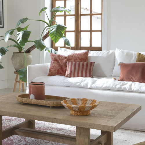 LOUIS Cushion cover in cotton velvet - Pink - 60 x 40 cm