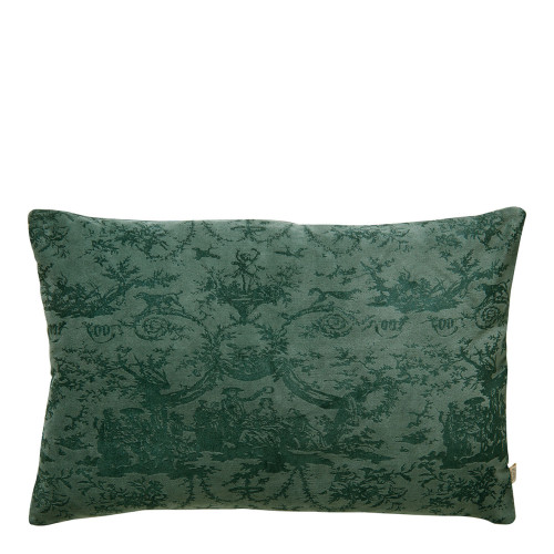 Housse de coussin LOUIS en velours de coton - Céladon - 60 x 40 cm