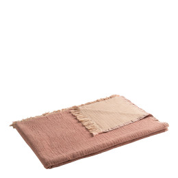 SIMÉON Throw in cotton and bamboo fibers - 130 x 170 cm - Pink