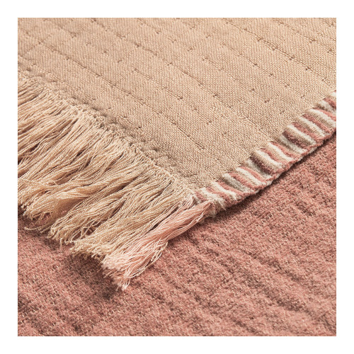 SIMÉON Throw in cotton and bamboo fibers - 130 x 170 cm - Pink