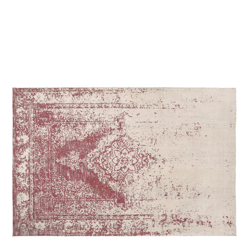 Tapis DAVIO en coton et jute - Terracotta et blanc - 200 x 300 cm