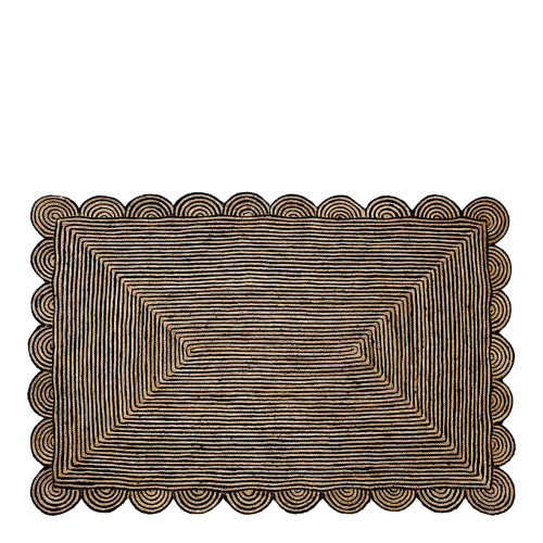 Tapis APALA en jute - Naturel et noir - 200 x 300 cm