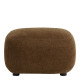 Pouf LISETTE en tissu velours marbré - Tabac