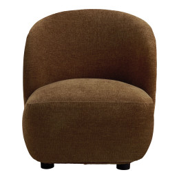 Fauteuil LISETTE en tissu velours marbré - Tabac - Petit modèle