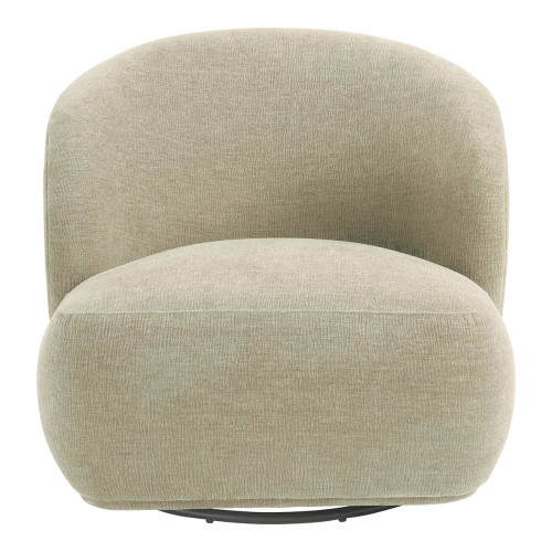LISETTE Swivel armchair in marbled velvet fabric - Dune