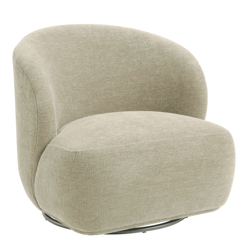 Fauteuil tournant LISETTE en tissu velours marbré - Dune