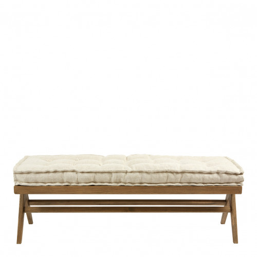 MENA Bench with linen mattress - Ecru