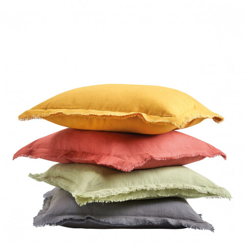 Coussin LÉA lin - Gris