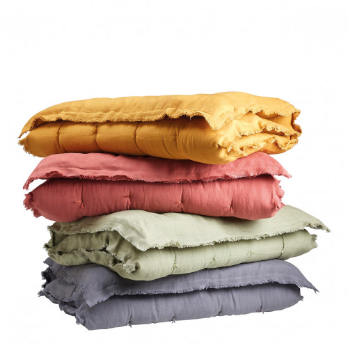 Futon LÉA lin - 180 x 80 cm - Gris