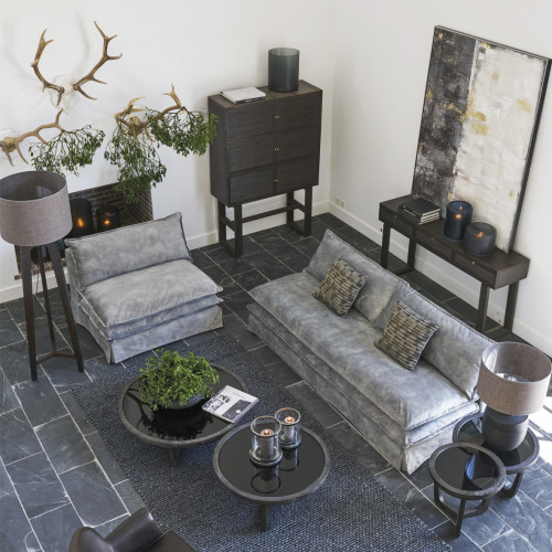 LÉO Sofa light gray velvet